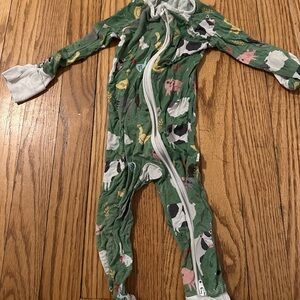 Little Sleepies bamboo zippy footie pajamas farm print